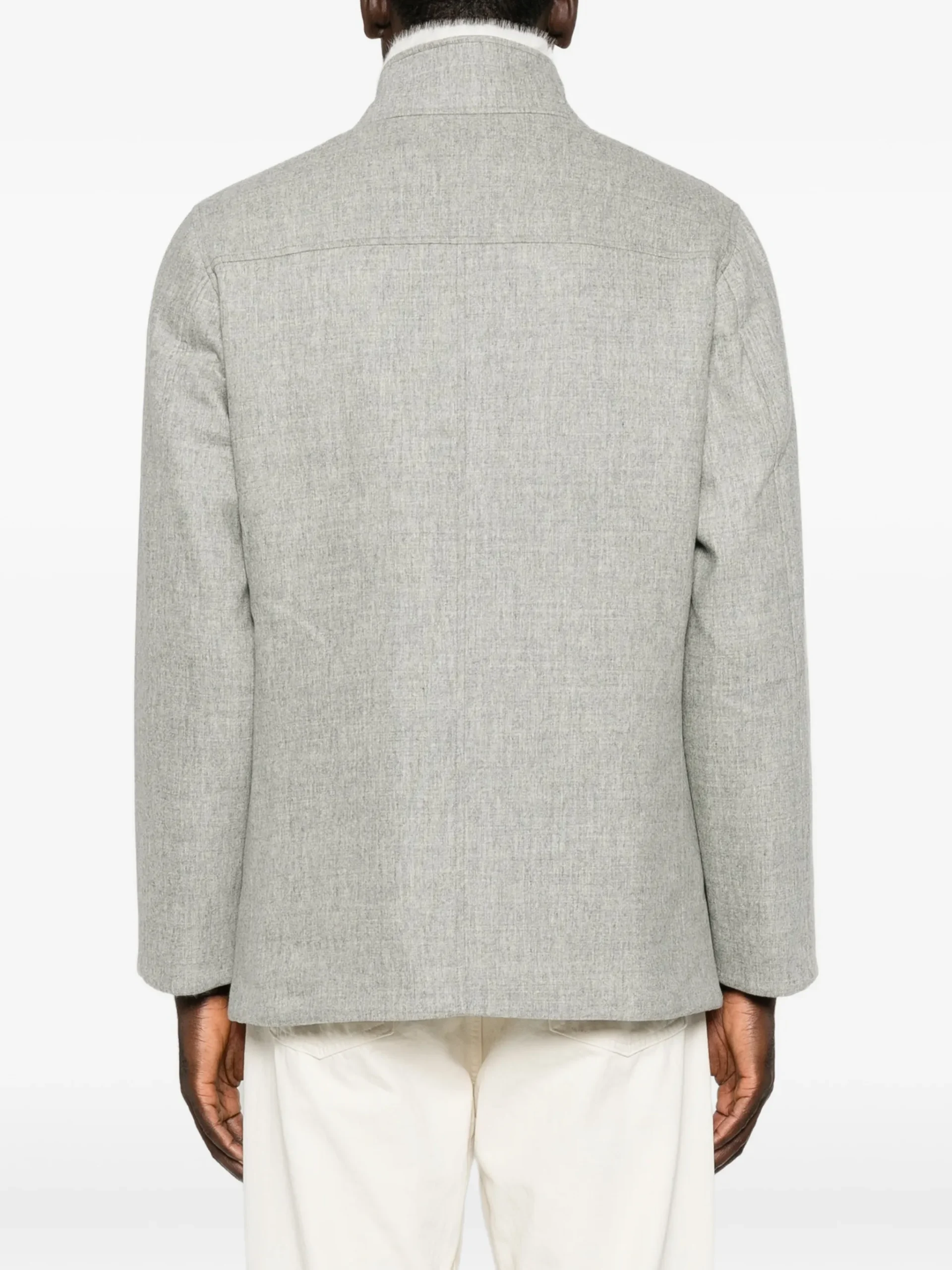 Jacheta Gran Sasso Four-Pocket Shearling-Collar gri - imagine 2