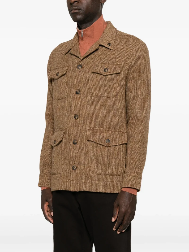 Jacheta Gran Sasso Herringbone-Pattern bej - imagine 3