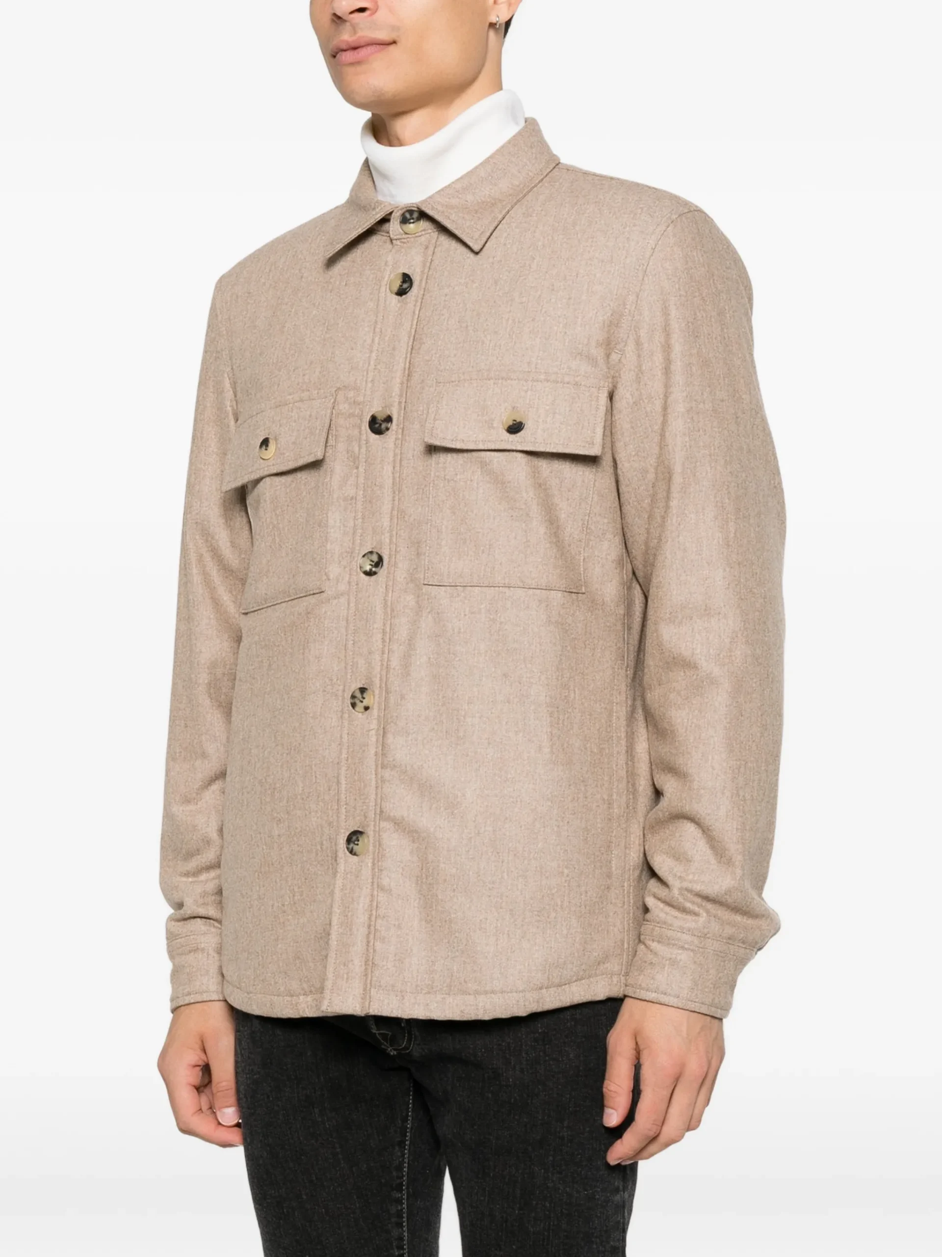 Jacheta Jacob Cohen Button-Up Chest-Pocket bej - imagine 3