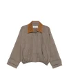 Jacheta Rohe Check-Pattern Wool Bomber maro
