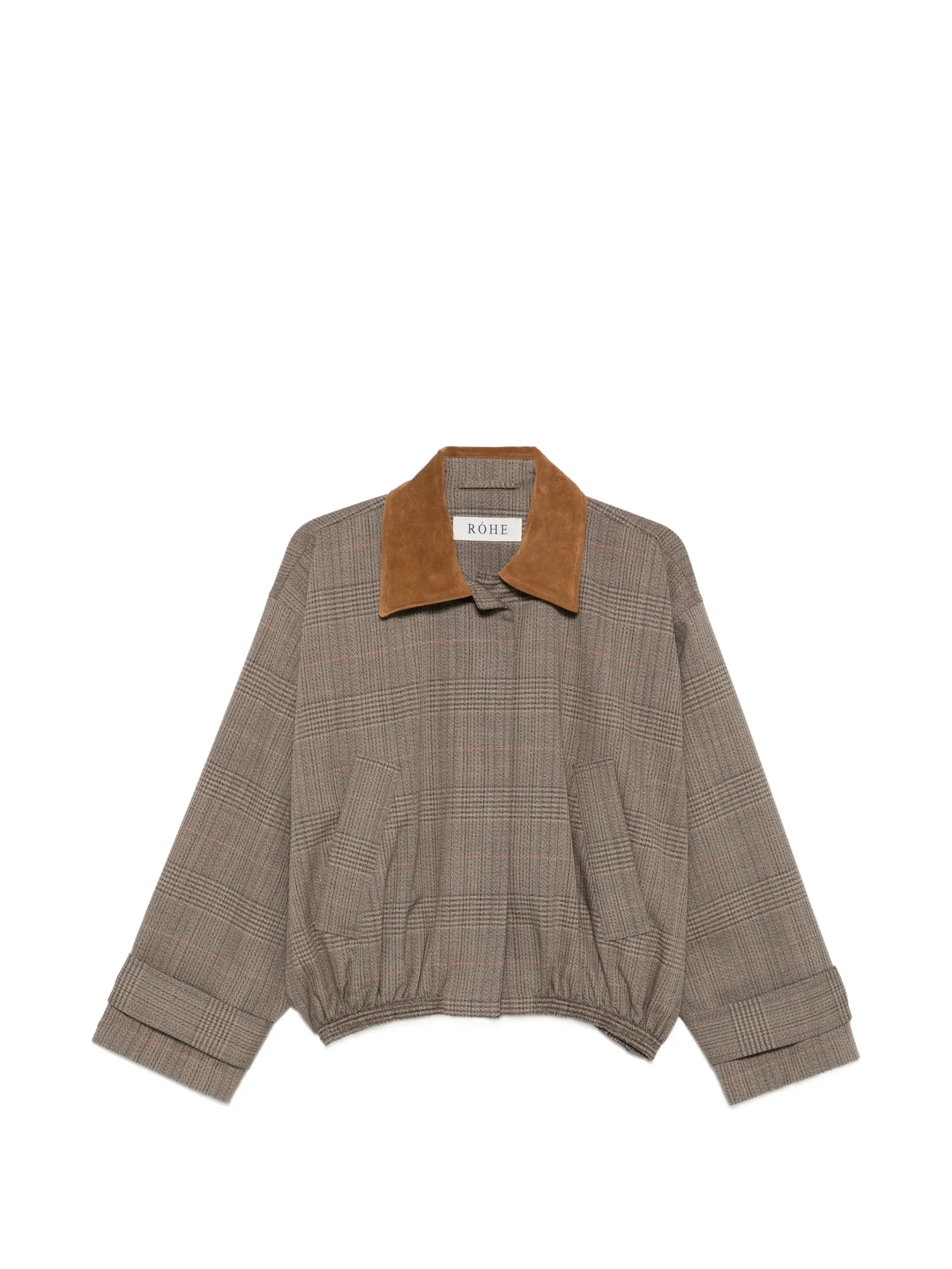 Jacheta Rohe Check-Pattern Wool Bomber maro
