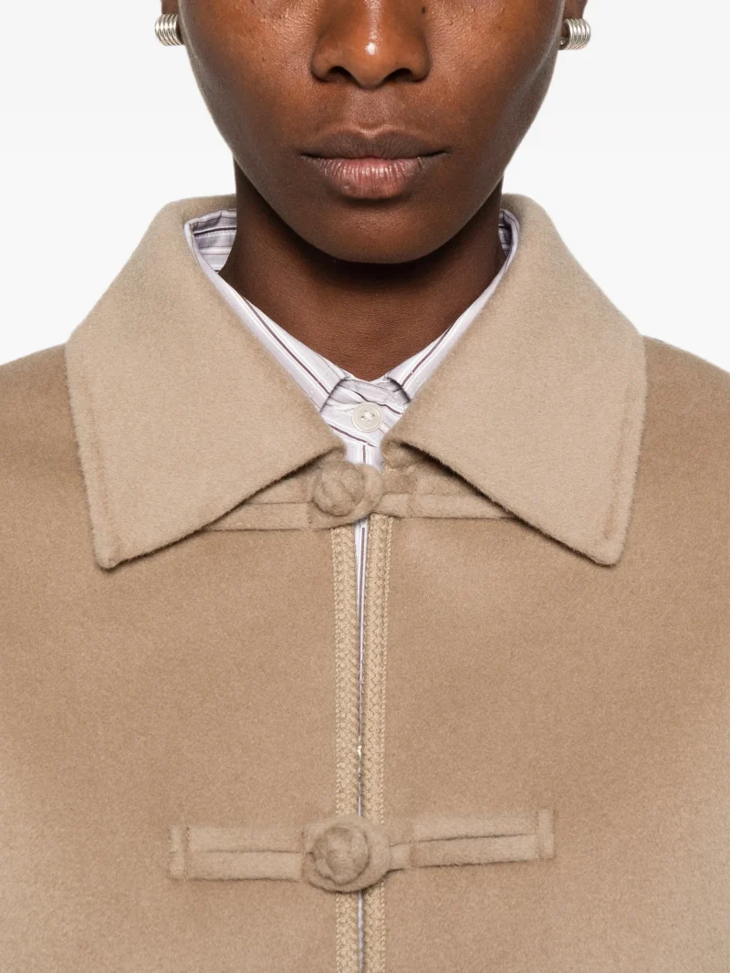 Jacheta Rohe Double-Faced Wool Pankou Closure maro - imagine 5
