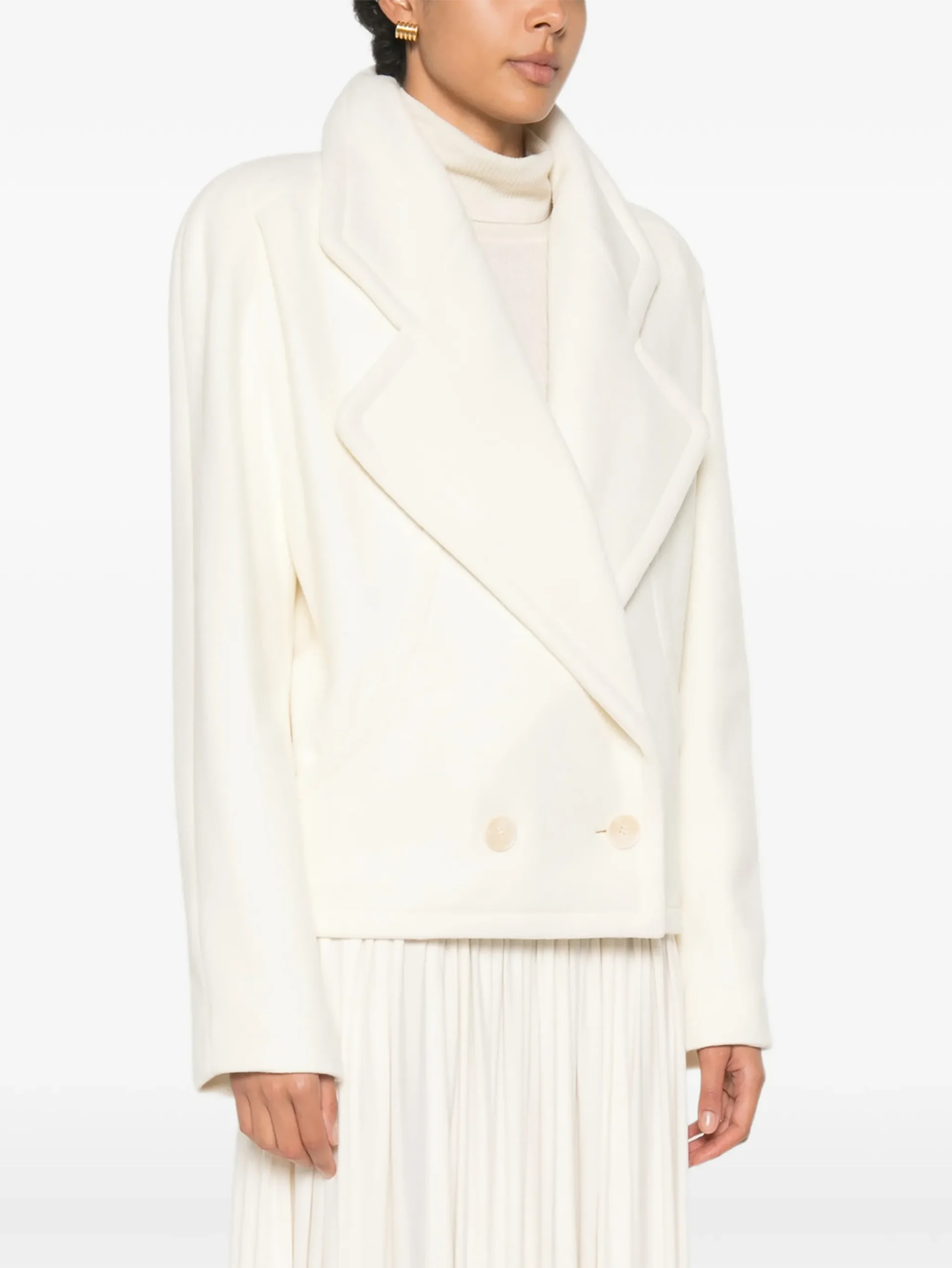 Jacheta Stella McCartney Double-Breasted crem - imagine 3