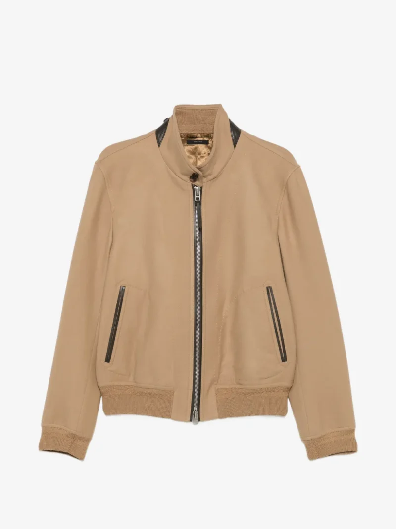 Jacheta Tom Ford Zip-Up Bomber bej