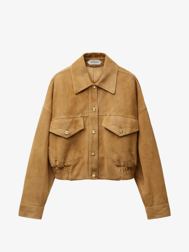 Jacheta Versace Suede-Effect Leather camel