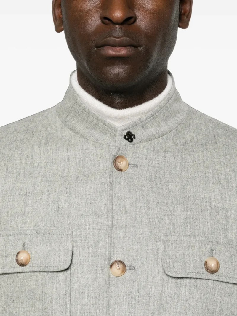 Jachete Gran Sasso Button-up Wool gri - imagine 5