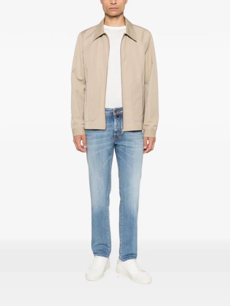 Jeans Jacob Cohen Logo-Patch Straight-Leg albastru - imagine 4