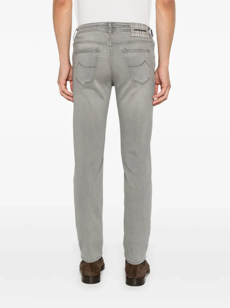 Alternative view of Jeans Jacob Cohën Scott Logo-Patch Cropped Slim-Fit gri