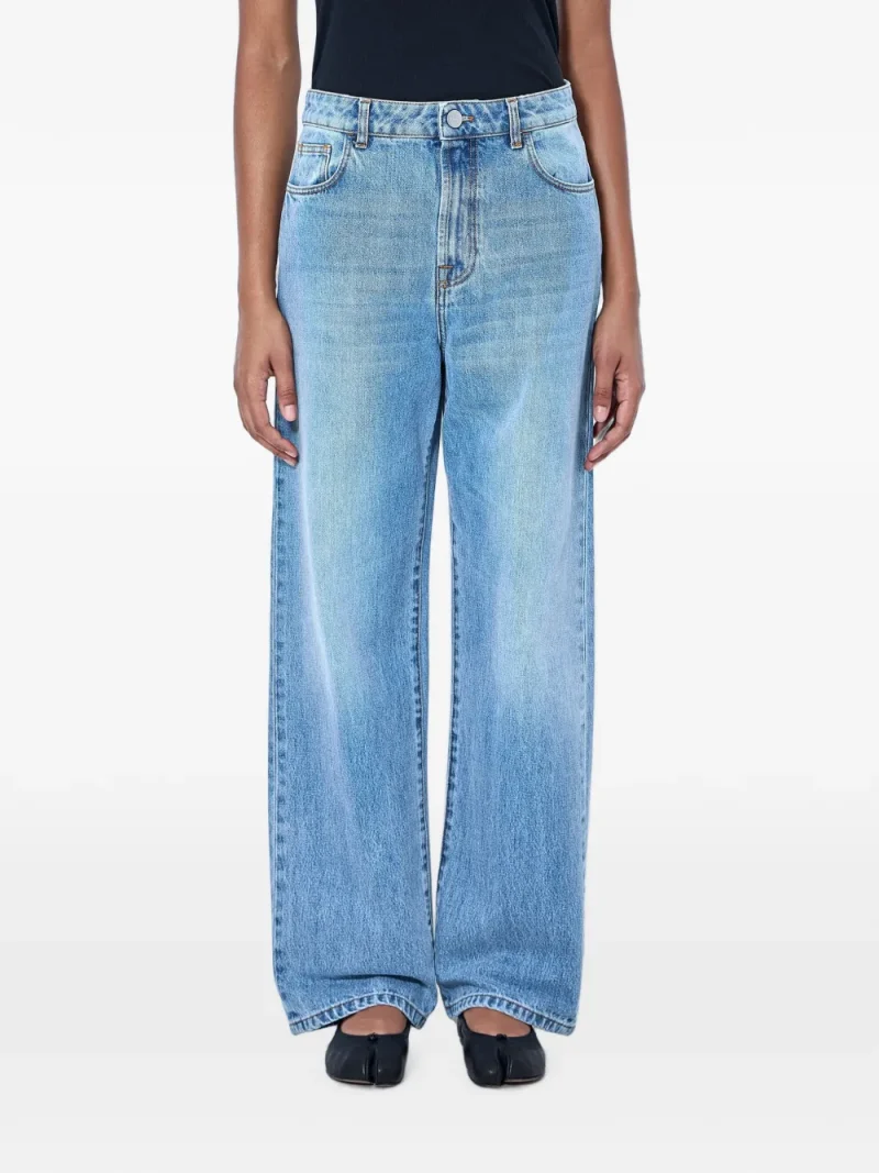Jeans Rohe Bruun Wide-Leg albastru