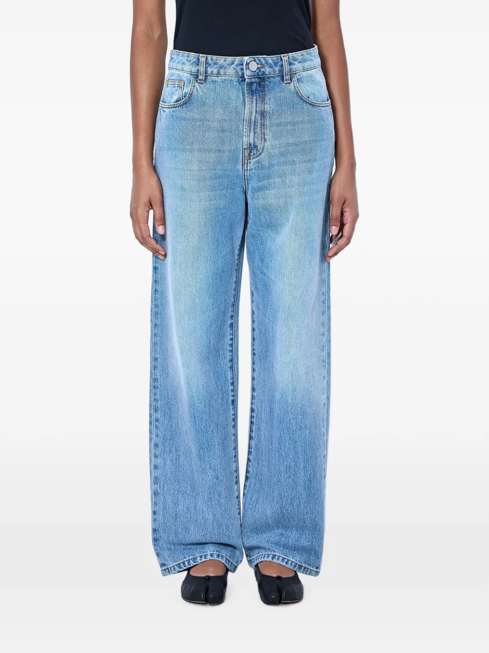 Jeans Rohe Bruun Wide-Leg albastru