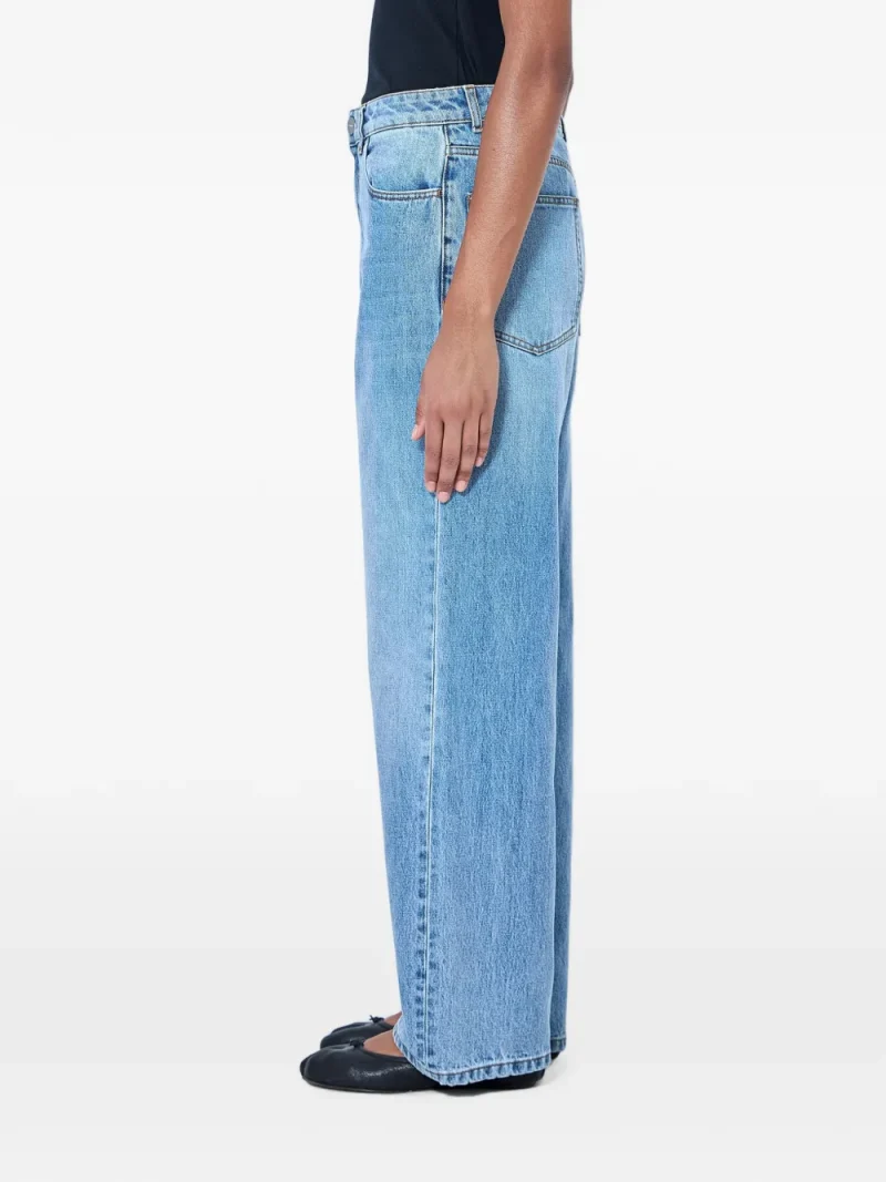 Jeans Rohe Bruun Wide-Leg albastru - imagine 3