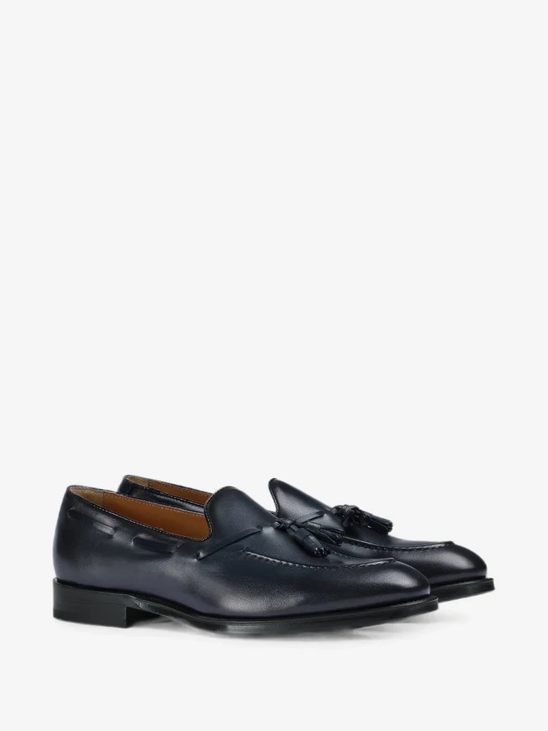 Alternative view of Loafers Doucal's Tassel-Detail Leather bleumarin