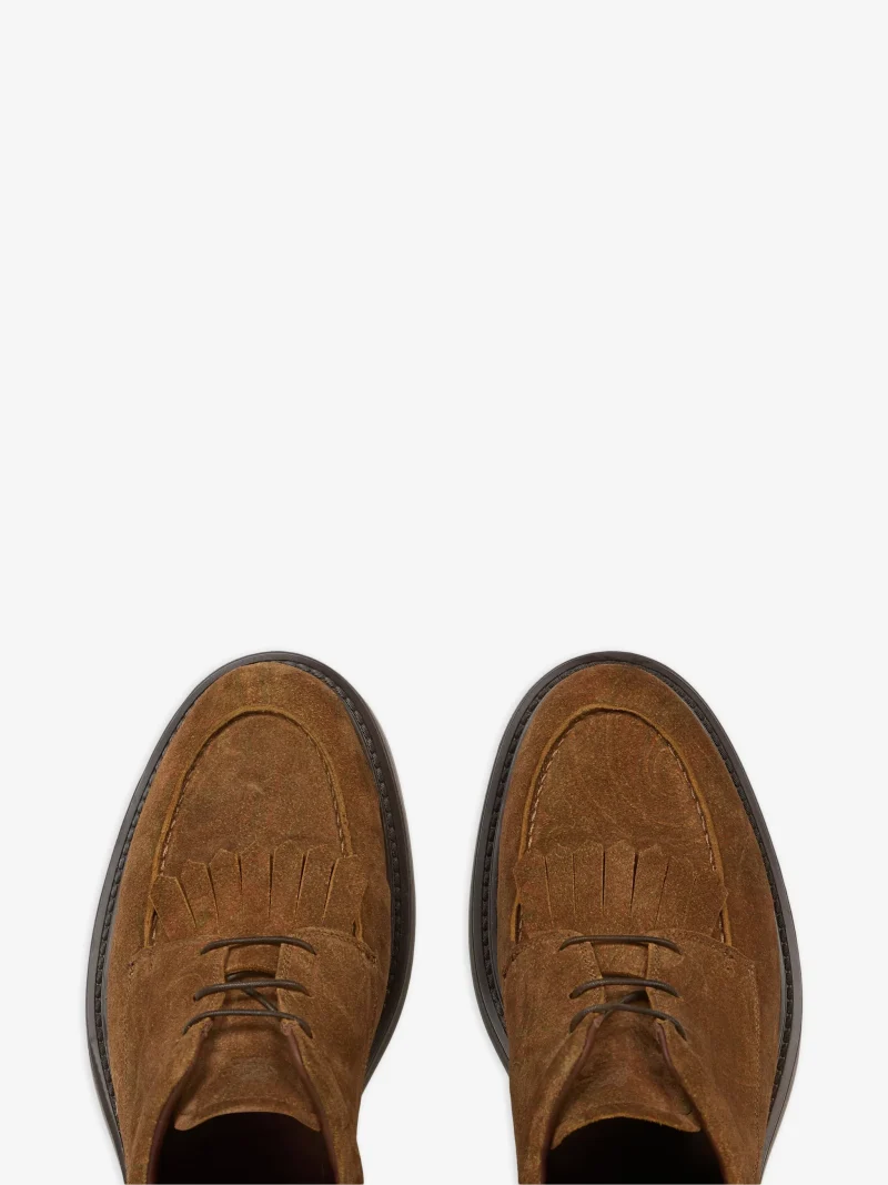 Loafers ETRO Suede Arnica Lace-up maro - imagine 4