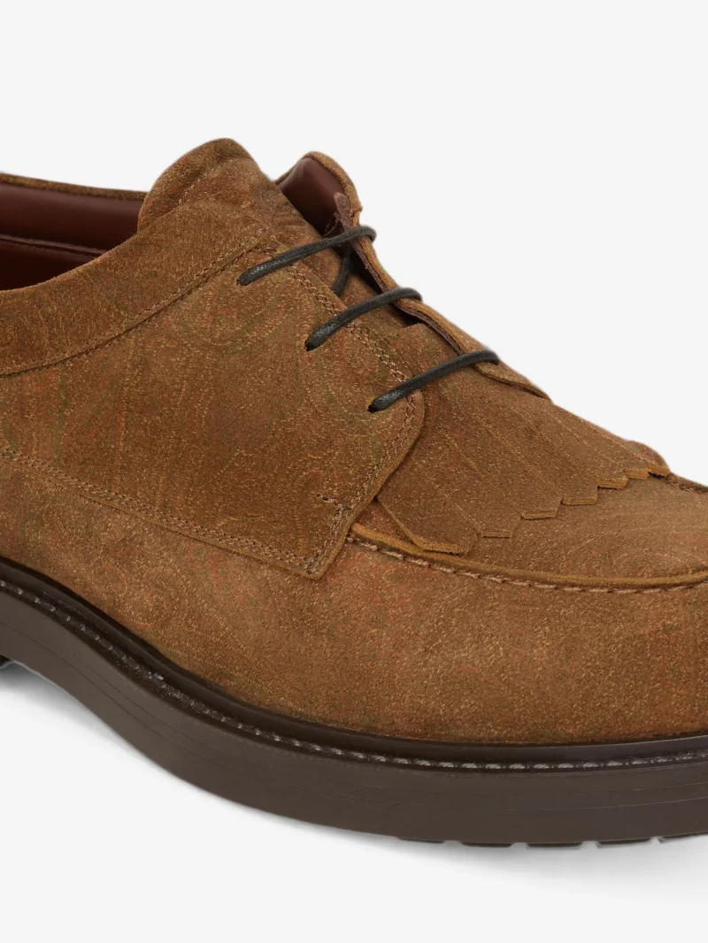 Loafers ETRO Suede Arnica Lace-up maro - imagine 3