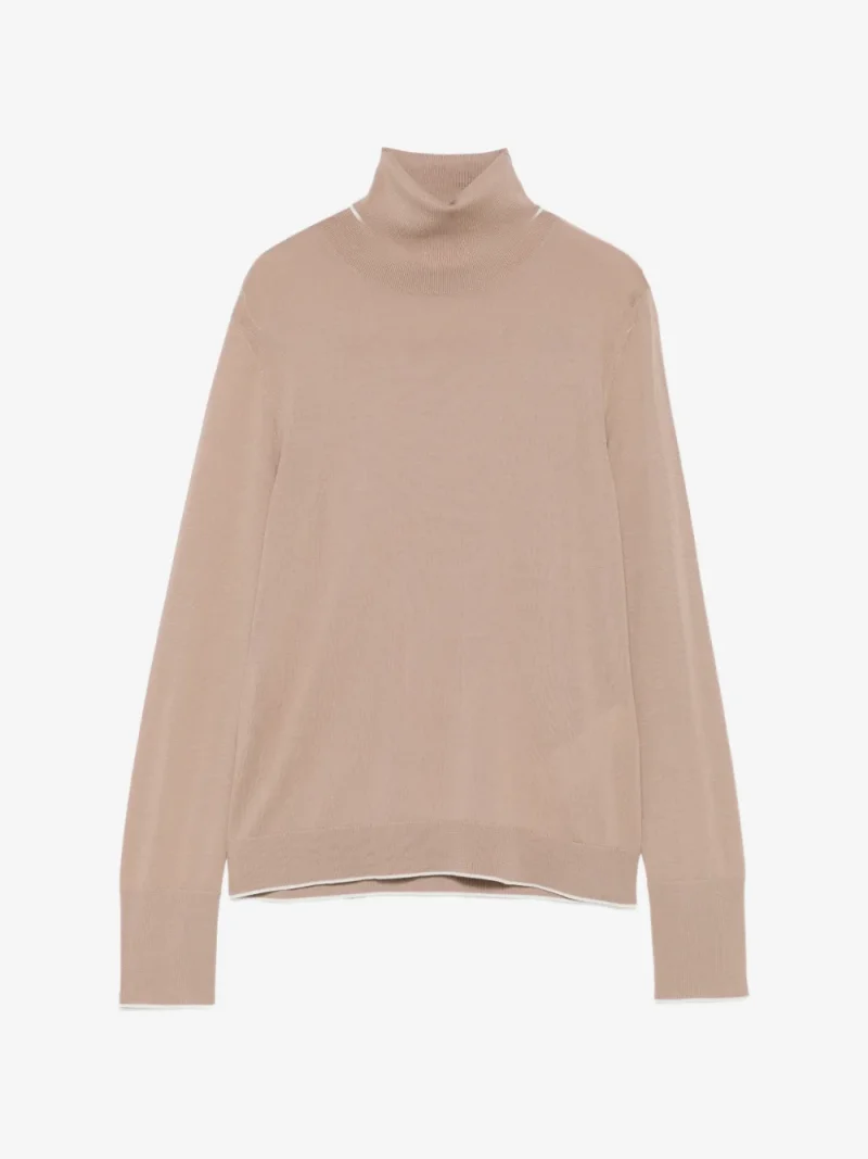 Maleta Eleventy Roll-Neck Wool bej