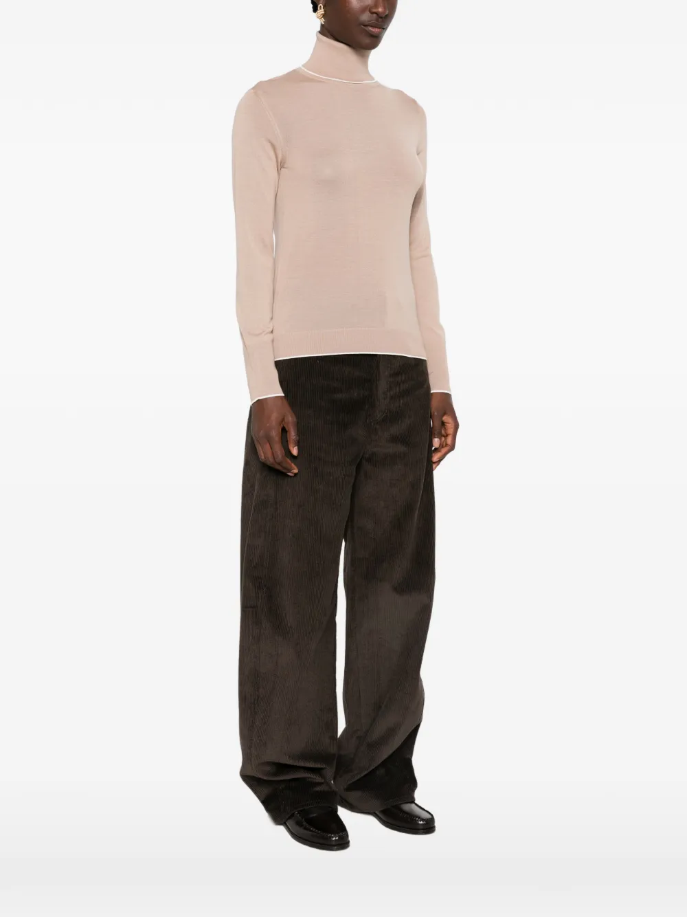Maleta Eleventy Roll-Neck Wool bej - imagine 3