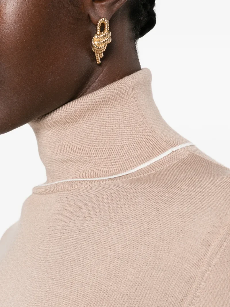 Maleta Eleventy Roll-Neck Wool bej - imagine 5
