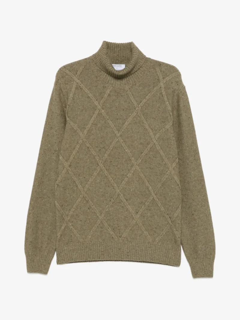 Maleta Gran Sasso Diamond-Quilted Roll-Neck khaki
