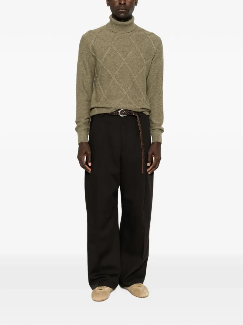 Maleta Gran Sasso Diamond-Quilted Roll-Neck khaki - imagine 4