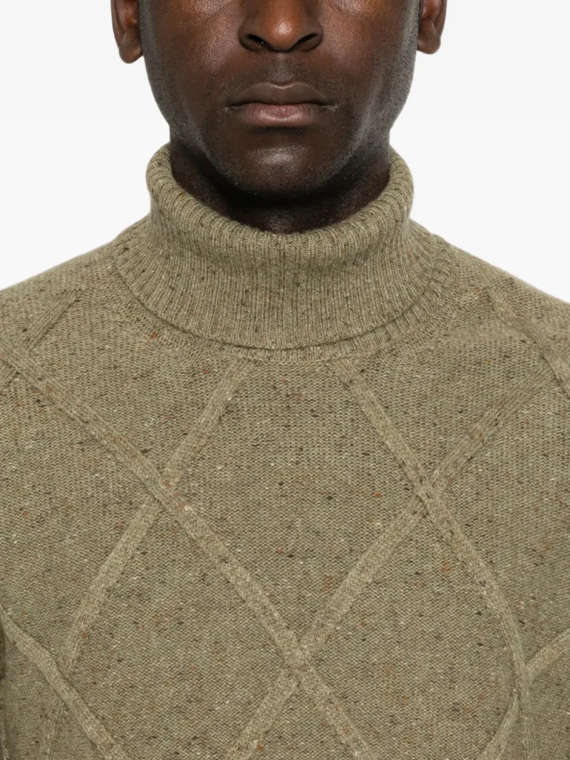 Maleta Gran Sasso Diamond-Quilted Roll-Neck khaki - imagine 5