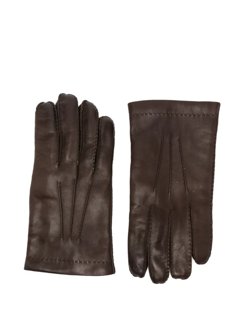 Manusi Eleventy stitched-detail leather maro