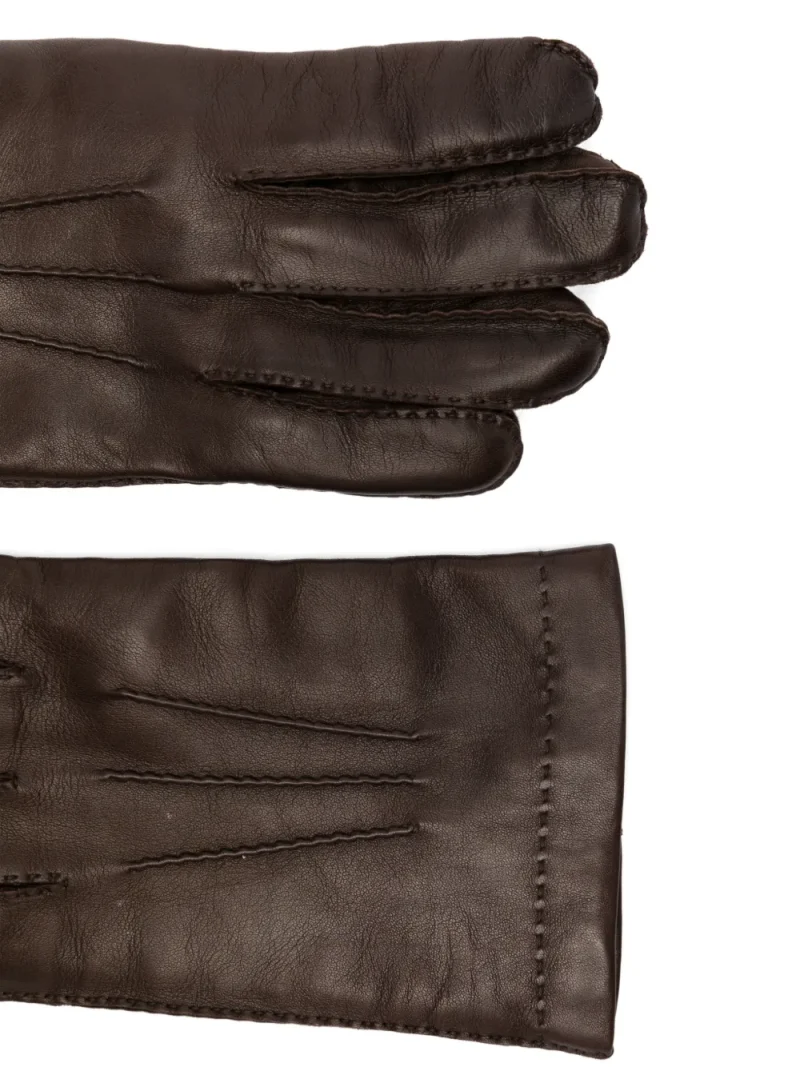 Manusi Eleventy stitched-detail leather maro - imagine 3