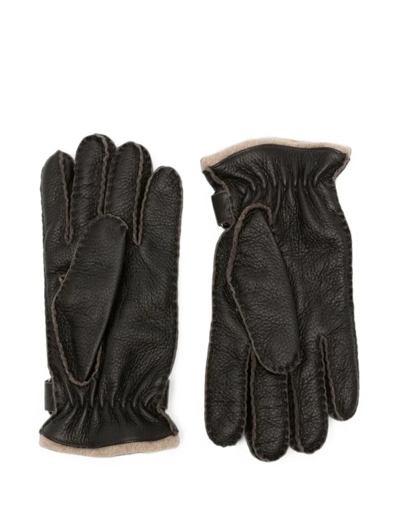 Alternative view of Manusi Gran Sasso Grained-Leather Press-Stud maro