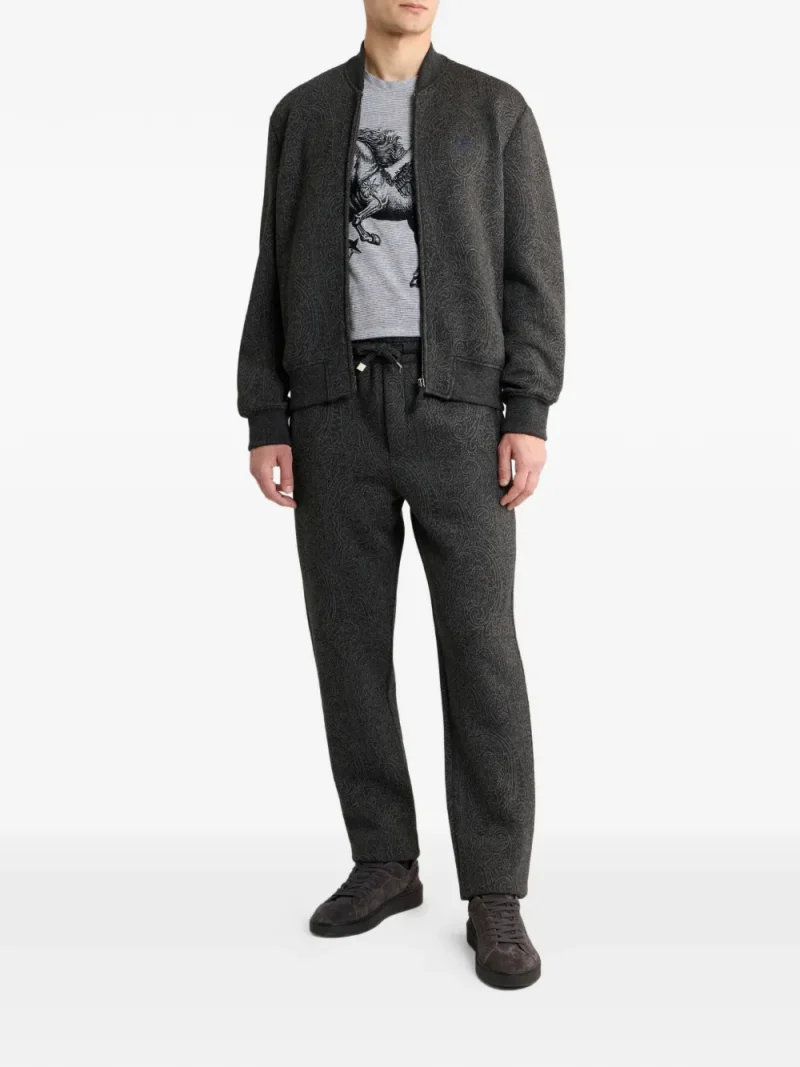 Pantaloni ETRO Arnica-Motif Jacquard Track gri - imagine 4