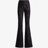 Pantaloni ETRO Flared Chenille Jacquard Paisley-Print negru