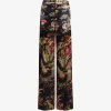 Pantaloni ETRO Floral-Print Satin multicolor
