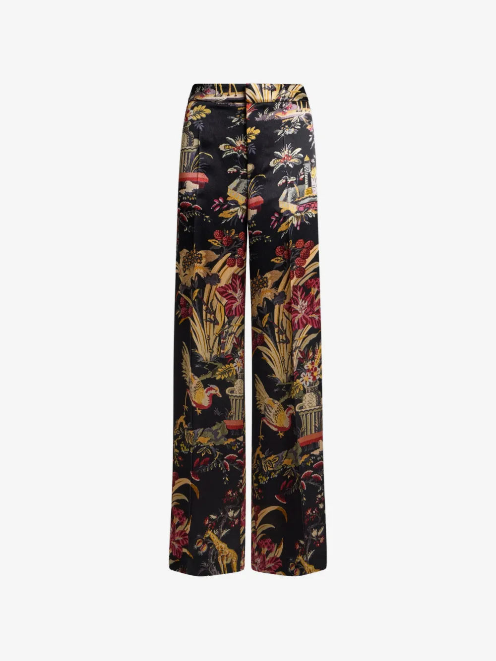 Pantaloni ETRO Floral-Print Satin multicolor