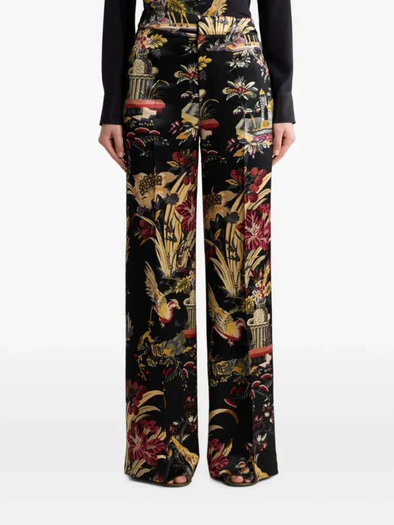 Pantaloni ETRO Floral-Print Satin multicolor - imagine 4