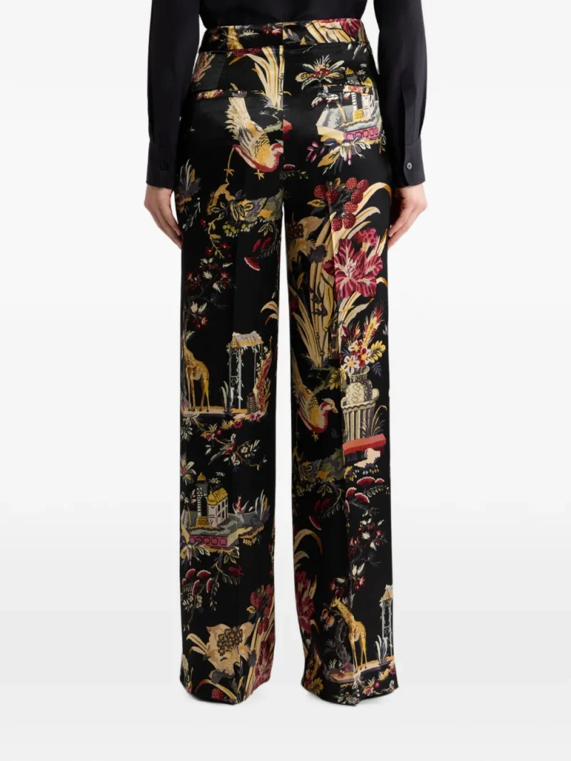 Alternative view of Pantaloni ETRO Floral-Print Satin multicolor