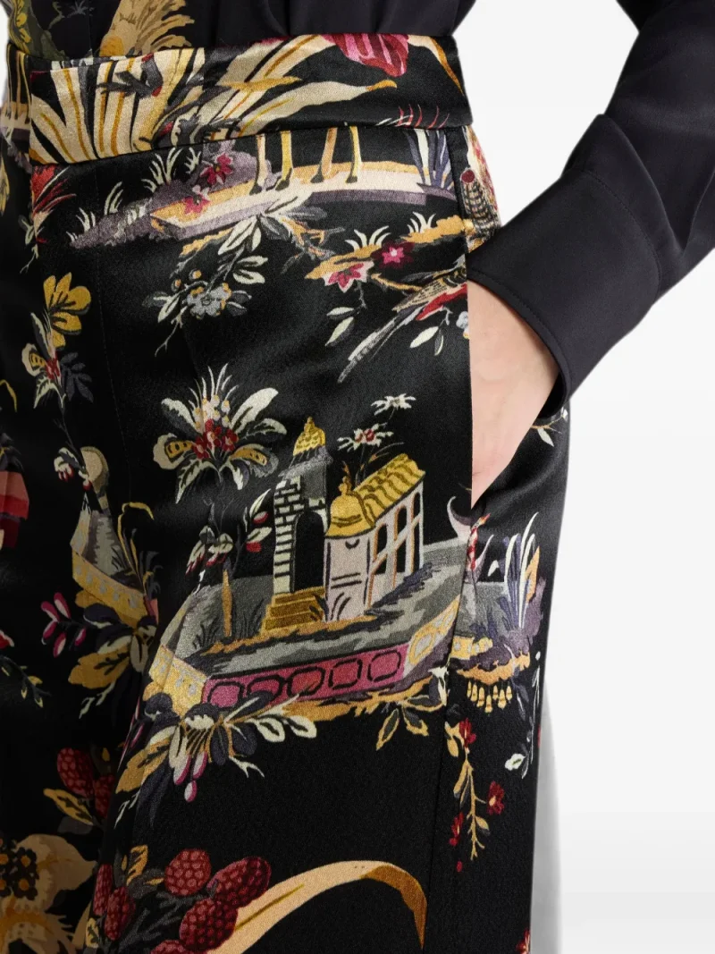 Pantaloni ETRO Floral-Print Satin multicolor - imagine 5