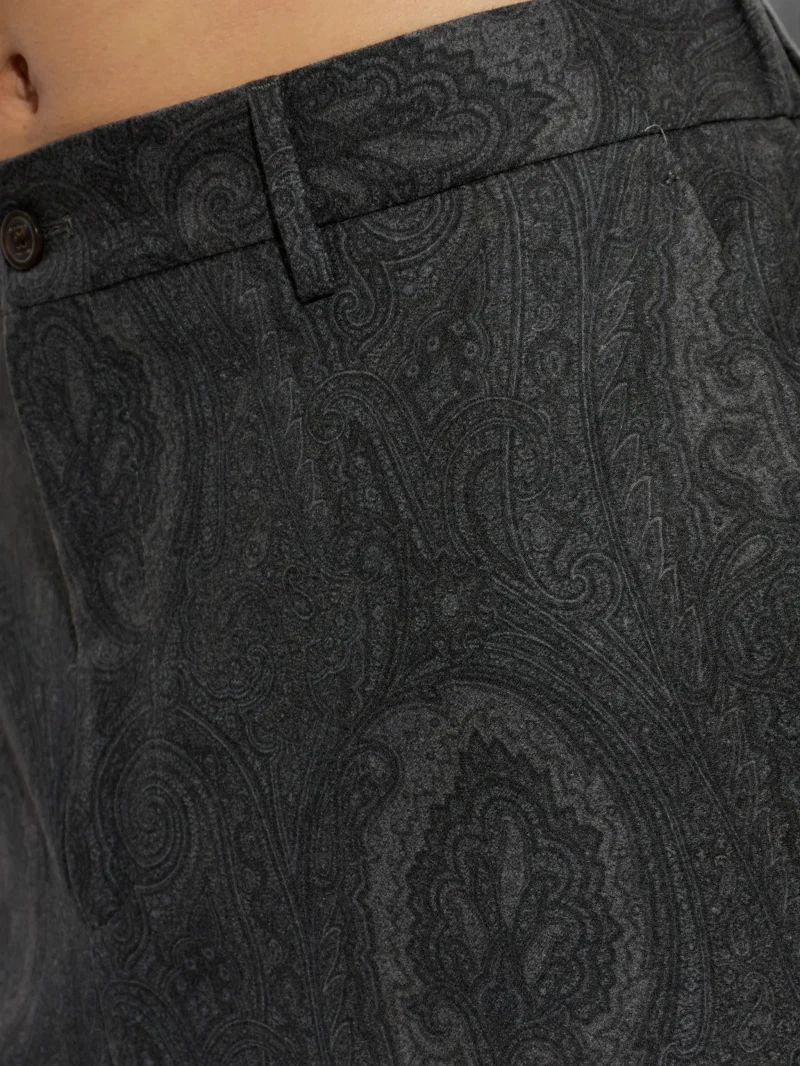 Pantaloni ETRO Paisley-Print Pleated gri - imagine 5