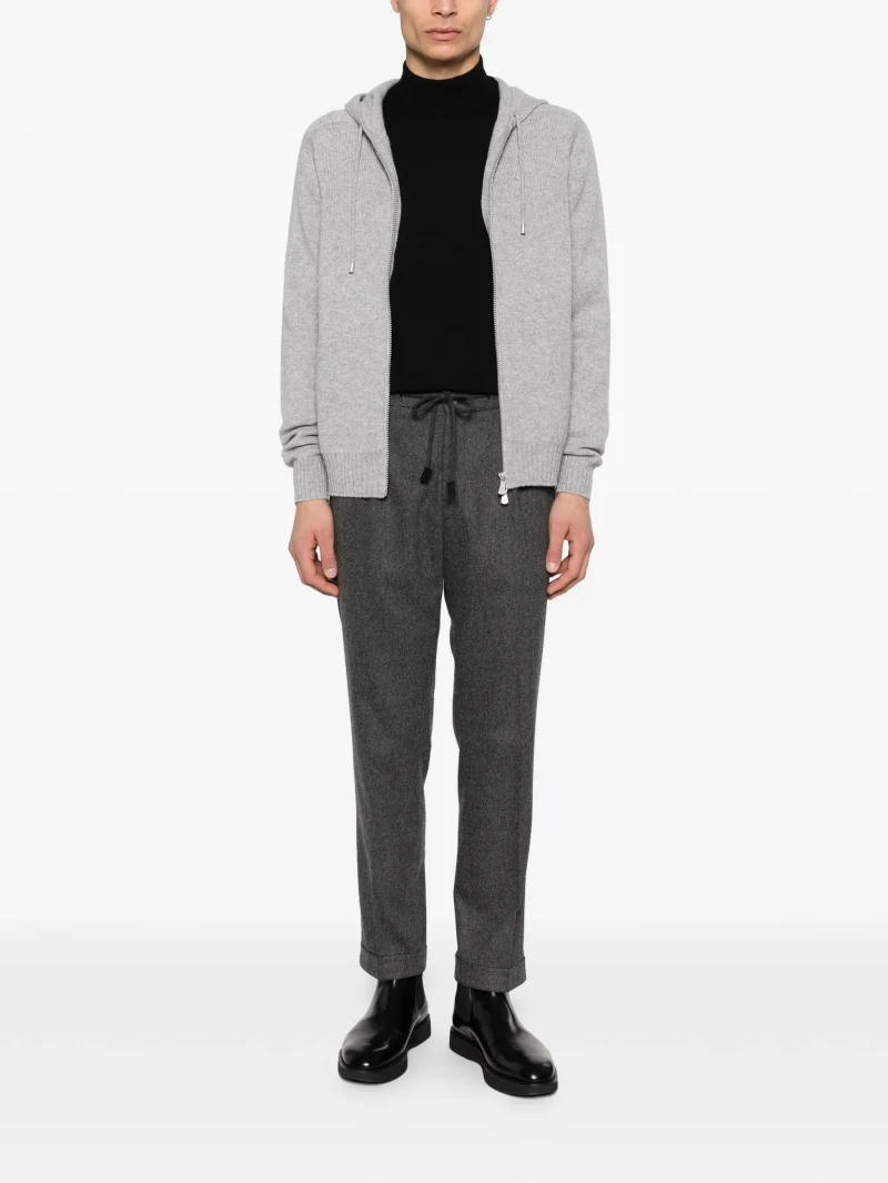 Pantaloni Gran Sasso Drawstring Cuffed gri - imagine 4