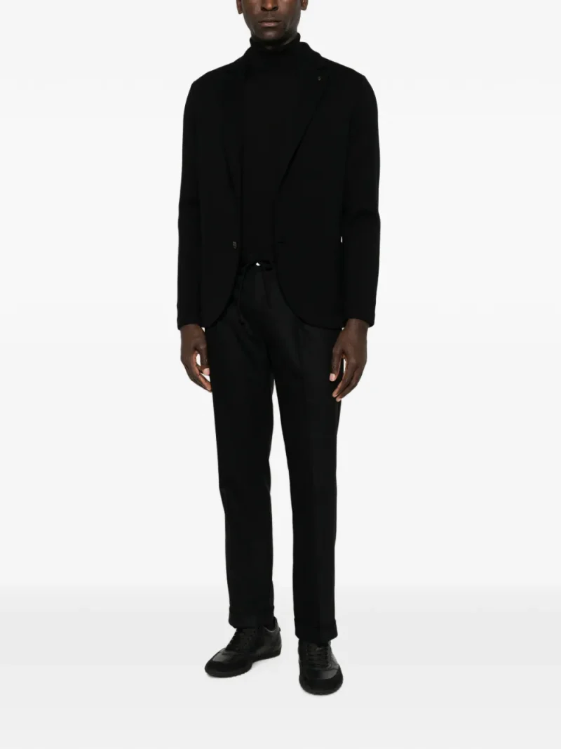 Pantaloni Gran Sasso Drawstring Cuffed negru - imagine 4