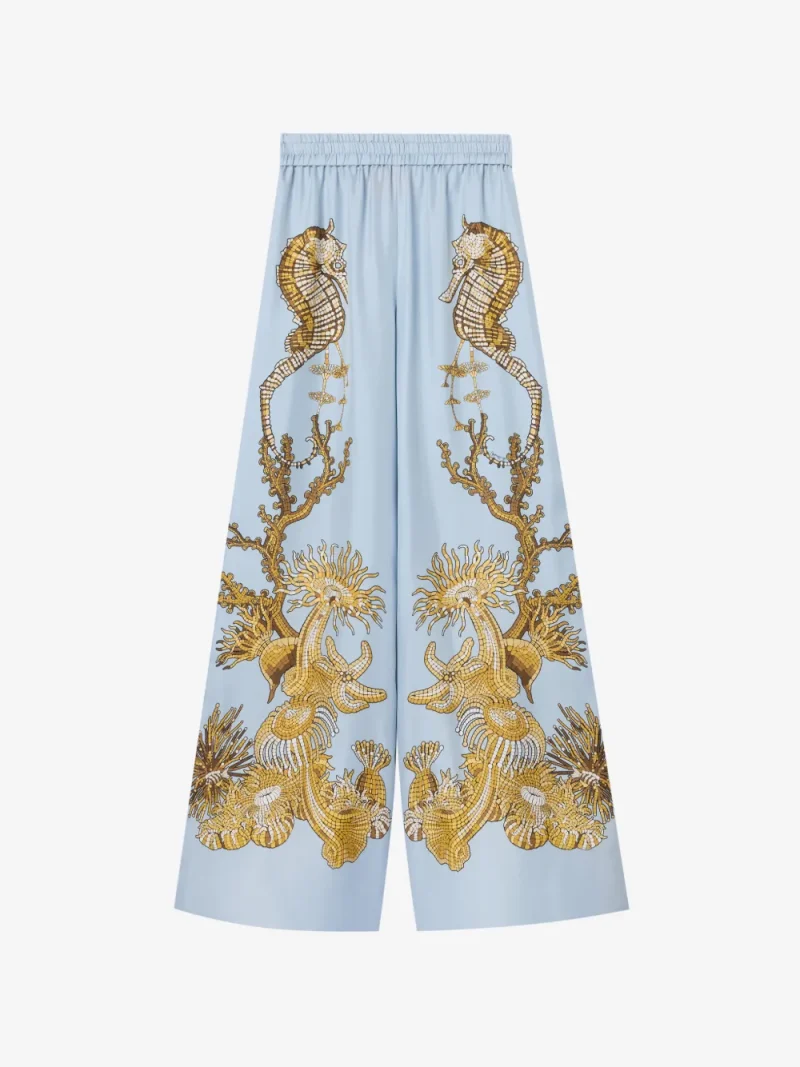 Pantaloni La DoubleJ Palazzo Placee albastru