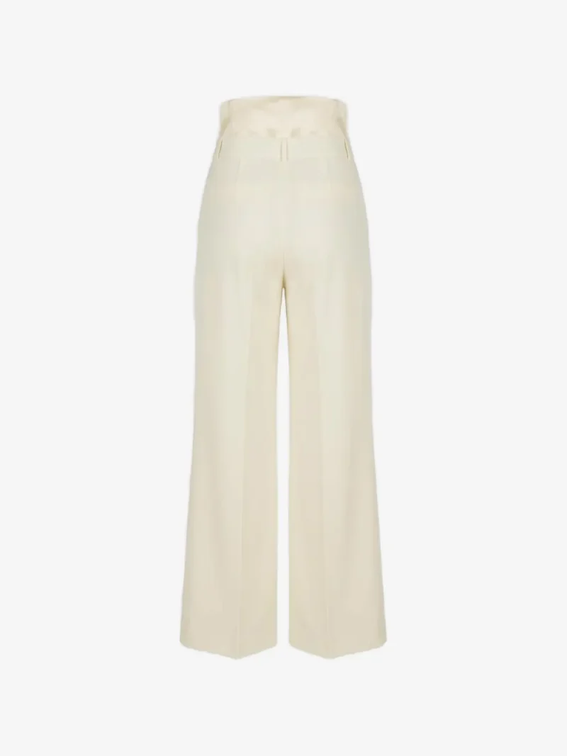 Alternative view of Pantaloni Rohe Corset-Style Pleated ecru