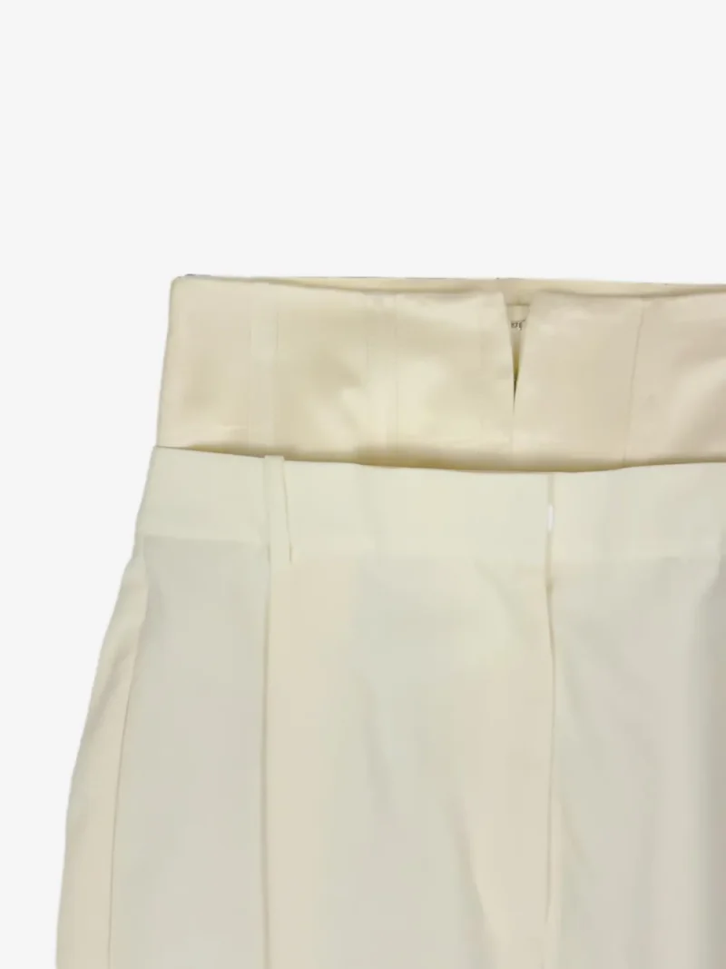 Pantaloni Rohe Corset-Style Pleated ecru - imagine 3