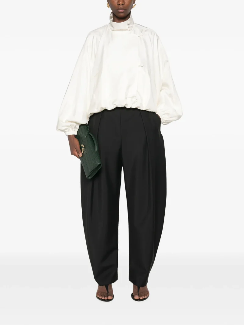 Pantaloni Rohe Pleated Wide-Leg negru - imagine 4