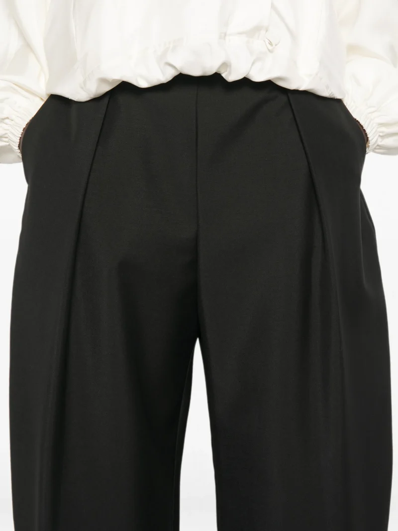 Pantaloni Rohe Pleated Wide-Leg negru - imagine 5