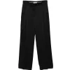 Pantaloni Stella McCartney Pleated Satin-Finish negru