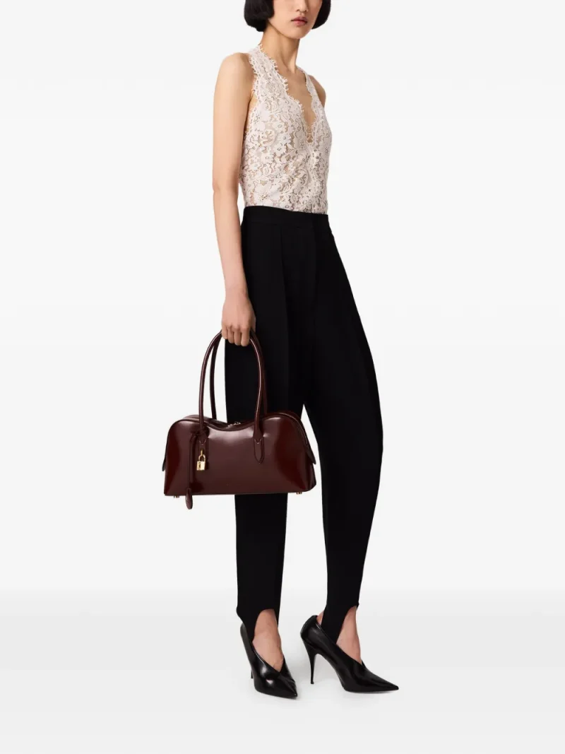 Pantaloni Stella McCartney Tapered-Fit Stirrup negru - imagine 3