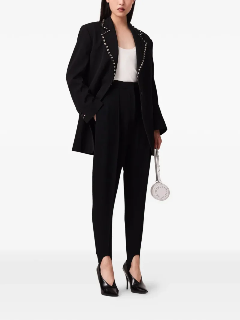 Pantaloni Stella McCartney Tapered-Fit Stirrup negru - imagine 4