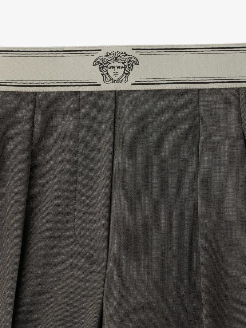 Pantaloni Versace Wool-Mohair gri - imagine 3