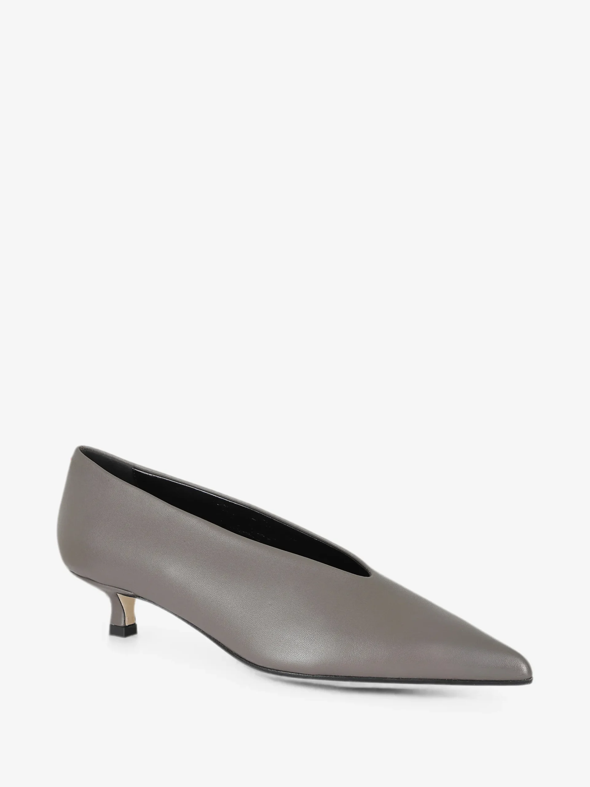 Pantofi Aeyde Clara Pointed-Yoe Leather gri - imagine 2