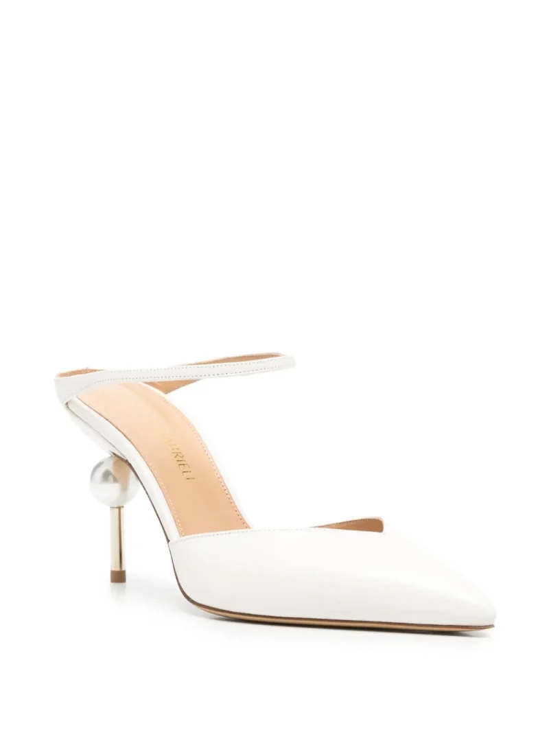 Pantofi Camilla Gabrieli Emma Pearl-Embellished ecru - imagine 3