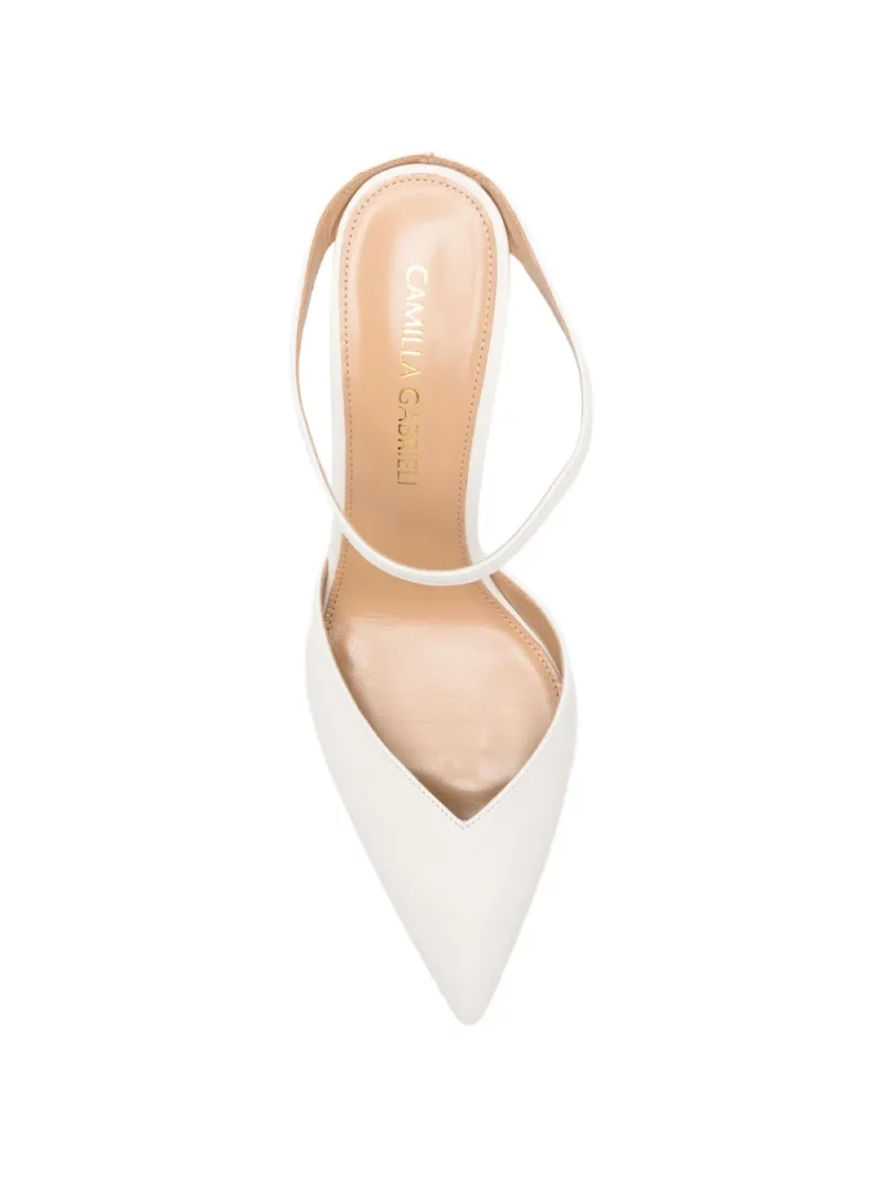 Pantofi Camilla Gabrieli Emma Pearl-Embellished ecru - imagine 4