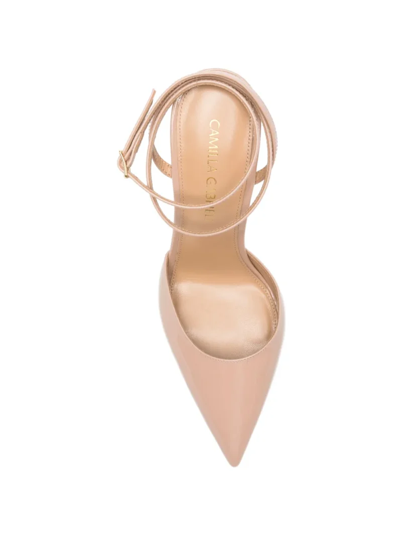Pantofi Camilla Gabrieli Vittoria 105 Faux-Pearl Leather bej - imagine 4